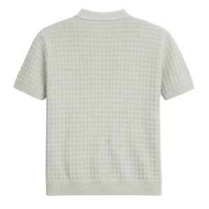 Chemise Formelle Homme en Maille Unie à Manches Courtes Polyester/Coton Texturé Coupe Slim Anti-Plis Respirante pour l'Été Vente en Gros - Product Image 5