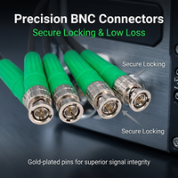 Kabel Coaxial Breakout 4 Saluran Kustom Pabrik CoaXPress CXP 12G SDI BNC ke Mini HD-BNC untuk Visi Mesin