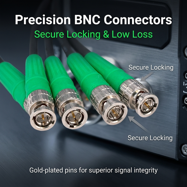 Factory Custom 4 Channel Coaxial Breakout Wire CoaXPress CXP 12G SDI Cable BNC to Mini HD-BNC for Machine Vision