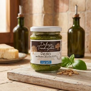 Delizie Della Tradizione, Pesto Genovés Tradicional con Ajo y Albahaca, 180g x 6 Frascos de Vidrio, Origen Italia, Sin Aditivos, Aceite de Girasol y Oliva - Product Image 3