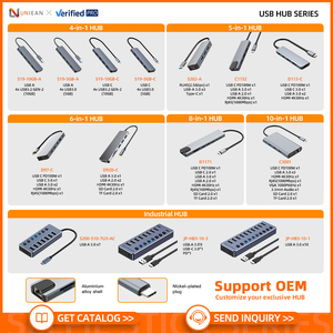 Estación de acoplamiento UNIEAN tipo C PD100W Hub Usb C Hub 8IN 1 USB C3.0 Hub UHD 4K30Hz 8 puertos 100Mbps para red de Iphone a PC - Product Image 2
