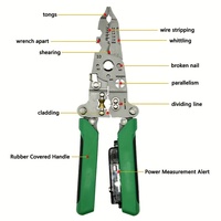 Pince multifonction Aharp-nosed 10-en-1 : Dénudeur, coupe-câbles et pince à sertir pour électricien domestique