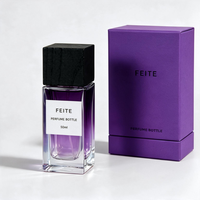 Flacon de parfum vide carré coloré personnalisé de 30 ml, flacon de parfum classique à sertir avec boîte d'emballage