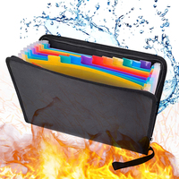 Carpeta de Archivos Resistente al Fuego e Impermeable, Tamaño A4, 12 Bolsillos, Cierre de Cremallera, Organizador de Archivos Seguro, Bolsa para Dinero, Bolsa para Documentos Ignífuga