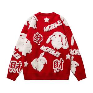 Charme dessin animé imprimé pull haute qualité en détresse pull tricoté femmes vêtements pour femmes - Product Image 3