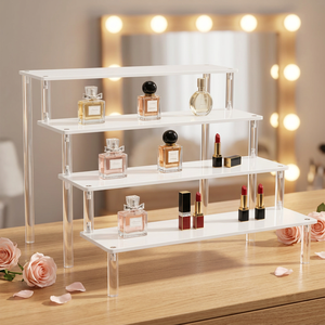 Étagère de présentation en acrylique transparent à 3 niveaux pour comptoir, présentoir pour parfums, cosmétiques, vitrine de vente au détail - Product Image 1