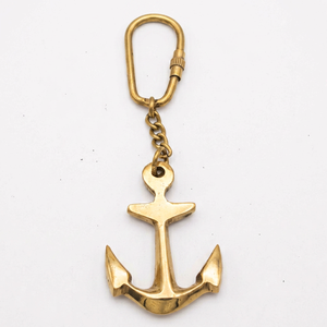 Porte-clés Ancrage en Laiton Doré Antique, Anneau de Clés Nautique Marin, Porte-clés Décoratif pour Voiture, Vélo, Clés de Maison, Cadeau pour Marin - Product Image 1