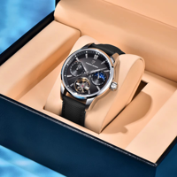 Montre mécanique automatique Pagani Design PD-YS021 en cuir PU, chronographe lumineux, étanche, phase de lune, montre mécanique pour homme