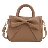 Bolso de Hombro Cruzado con Dos Correas, Estilo Coreano, Color Sólido, con Lazo y Cierre, para Primavera/Verano