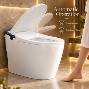 Nuevo Inodoro Inteligente de Cerámica Colorido con Tapa Activada por Sensor, Control Remoto, Estilo Americano, Montado en el Suelo para Hogares y Hoteles - Product Image 5