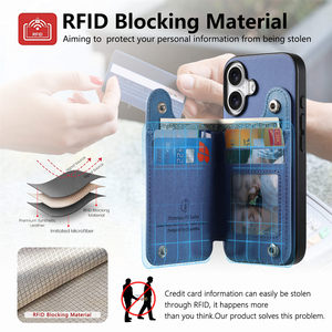 Funda de teléfono de cuero con ranura para tarjeta para IPhone17 16 15 14 <span class=keywords><strong>13</strong></span> 12 <span class=keywords><strong>Precio</strong></span> de fábrica Ring Pu Phone CASE para <span class=keywords><strong>iPhone</strong></span> 16 Pro - Product Image 3