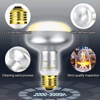 REPTIZOO Lampe chauffante pour reptiles 100W, ampoule UVA pour bain de soleil, lumière du soleil naturelle simulée pour dragon barbu, tortue et lézard
