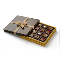 Boîtes cadeaux de luxe transparentes noires écologiques recyclables rigides pour chocolats et bonbons, vente en gros d'usine, gaufrage de haute qualité