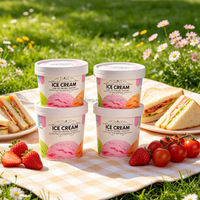 Gobelet à glace en papier kraft à paroi simple, imprimé sur mesure, écologique, jetable, prix direct usine, pour emballage alimentaire