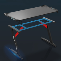 Escritorio de Juego Ergonómico Moderno en Forma de Z para PC, con Opciones de Ajuste de Altura Dual