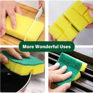 20 pièces Kits de nettoyage de cuisine : Éponges à vaisselle douces et absorbantes, Tampons de récurage pour l'élimination de la rouille, Brosses de récurage ménagères - Product Image 6