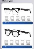 Lunettes audio intelligentes E13 avec assistant IA, étanches IPX5, lunettes de soleil musicales, contrôle tactile, contrôle par application, appels mains libres