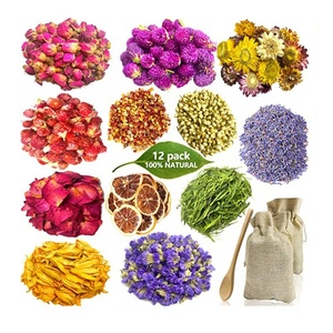 Kit de fleurs séchées naturelles M135 : Lavande, <span class=keywords><strong>Jasmin</strong></span>, Rose, Calendula – Herbes et fleurs pour thé, bain, savon et fabrication de bougies - Product Image 1