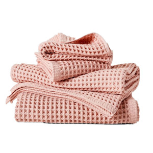 Serviette gaufrée 100% coton hôtel serviettes <span class=keywords><strong>de</strong></span> <span class=keywords><strong>spa</strong></span> léger blanc coton gaufré ensemble <span class=keywords><strong>de</strong></span> serviettes <span class=keywords><strong>de</strong></span> bain - Product Image 4