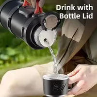 Bouteille isotherme en acier inoxydable avec poignée pour l'extérieur, grande capacité, garde au chaud/au froid pendant 72h