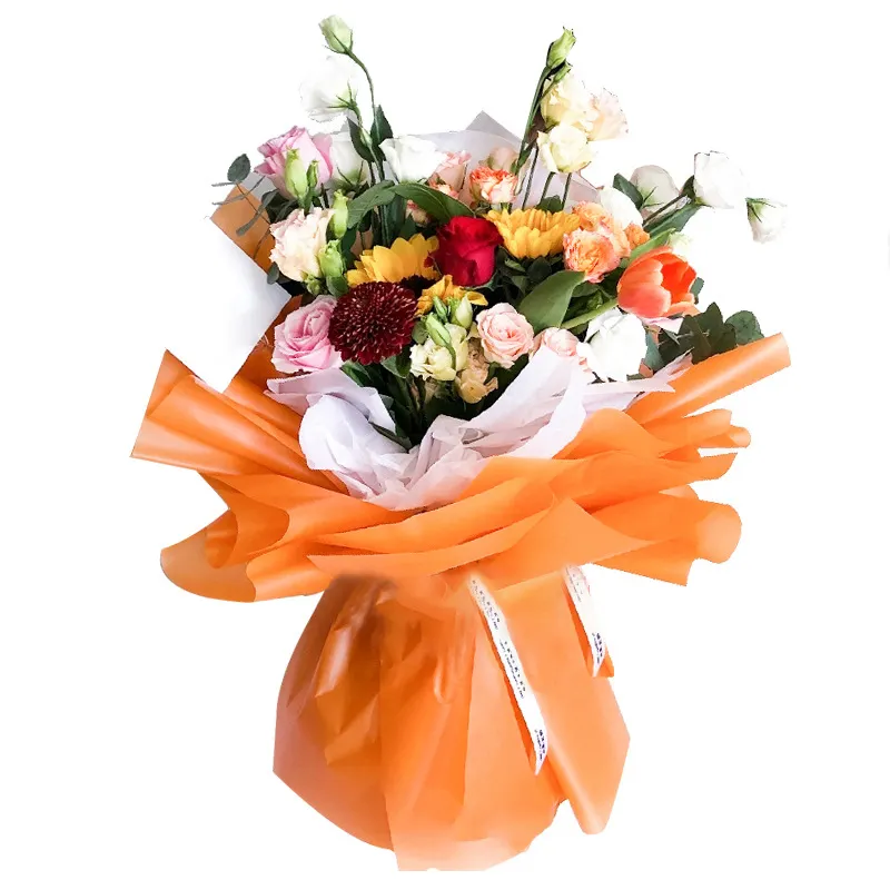 Omet embalagem de papel para embalagem de logotipo, embalagem de papel de embrulho floral de embalagem personalizada com logotipo de flores