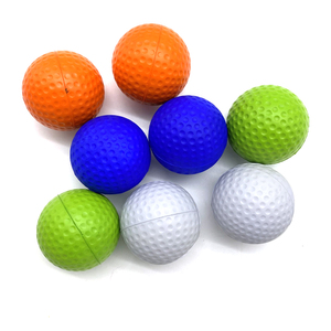 Balle anti-stress de golf en PU multicolore à fossettes, personnalisable avec logo, jouet à presser, souvenir promotionnel pour exposition de club de golf, cadeau marketing - Product Image 3