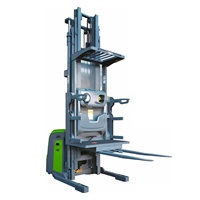 Chariot élévateur électrique MOVMES avec batterie lithium-ion 24V, hauteur de levage de 11m, mât à trois sections, capacité de 1500kg, fonctionnement assis
