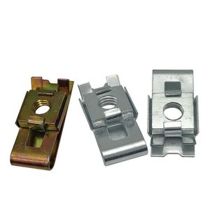 Clips de montage en U pour Automobile, 4 pièces, <span class=keywords><strong>Cage</strong></span> personnalisée, vitesse carrée, Clips d'écrou, vis de Type U - Product Image 1