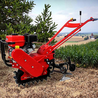 Mini-cultivateur à moteur diesel, petit équipement de culture des terres avec outils de creusement de sillons