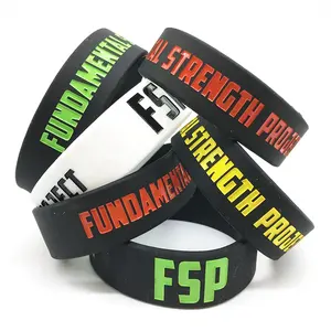 Benutzer definierte Sport Gummi Silikon Armbänder drucken Logo Silikon Armband für Werbe-und Geschäfts geschenke