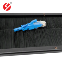 Panel Manajemen Kabel Tipe Brush 19 Inch 2U untuk Rak, Pengatur Kabel Masuk, Manajer Kabel Data Center, Kabinet Jaringan, Warna Hitam