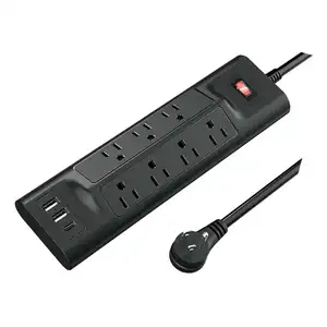 OSWELL Smart Desktop Extension Power Socket Strip 15W 2 Meters Cable Switch Electrical 7 Outlet 3 USB Charging Surge