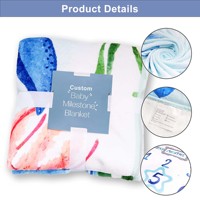 Couverture en flanelle douce personnalisée pour photos de croissance de bébé, couverture mensuelle pour étapes importantes de bébé