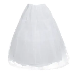 White Kids Flower Girls' Retro Crinoline Petticoat 2 Hoops Net Wedding Bridesmaid Drawstring Underskirt Slip