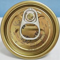 202 #   Couverture à anneau argentée 52 mm en fer blanc avec revêtement doré