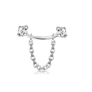 Gaby nouvel arrivage, pont de nez en acier inoxydable avec chaîne, anneau de sourcil, <span class=keywords><strong>piercing</strong></span> de corps, bijoux en gros - Product Image 2