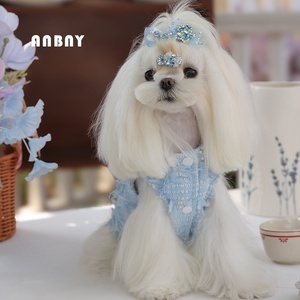 Anbeini Otoño Invierno Linda Socialite princesa ropa para mascotas para <span class=keywords><strong>Shih</strong></span> <span class=keywords><strong>Tzu</strong></span> Pomeranian Poodle perros pequeños nuevo vestido de poliéster - Product Image 5