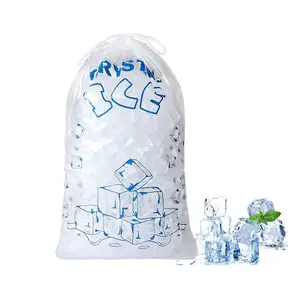 Wholesale Reusable Heavy-Duty Portable 8 lb Drawstring Durable Ice cube Storage Bags for Ice Machine