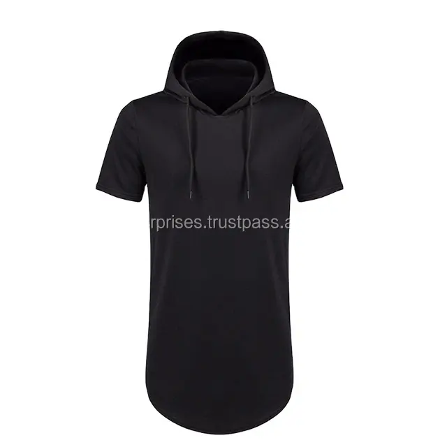 High Quality Jersey short sleeve hoodie shirts hoodies tee for couples custom hooded t shirt for wholesale streetwear