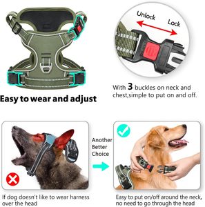 Harnais tactique réglable pour chien avec logo personnalisé, gilet réfléchissant, harnais anti-traction pour animaux de compagnie, vente en gros - Product Image 3