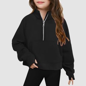 Cappotto sportivo per ragazze con stampa Logo personalizzato giacca traspirante maglione con collo alto per bambini - Product Image 6