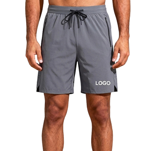 Functional Fitness Shorts Men Quick Dry Anti-Odor Fabric Elastic Waist Adjustable Drawstring Multiple <b>Storage</b> Pockets Perfect - Product Image 2