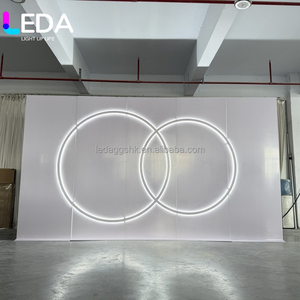 LEDA White Led Lighted Acrylic <b>Backdrop</b> Multi Layer Wave Shape Pvc <b>Backdrop</b> Wedding Stage <b>Backdrop</b> Photography - Product Image 6