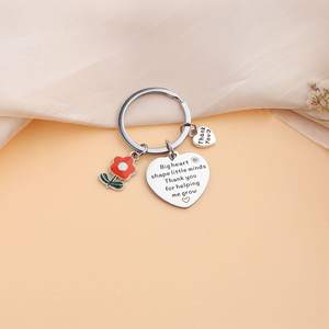Portachiavi <span class=keywords><strong>Personalizzati</strong></span> per Studenti con Piccolo Fiore Rosso, Regalo di Ringraziamento per Insegnanti, Portachiavi <span class=keywords><strong>Personalizzati</strong></span> con Charm - Product Image 2