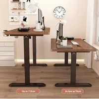 Support de bureau électrique réglable en hauteur, cadre de bureau assis-debout automatique, double moteur, robuste, idéal pour le travail en position debout