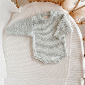 Combinaison en tricot côtelé minimaliste pour bébé, de haute qualité, 100% coton, body pour nourrisson, hiver chaud, barboteuse pour garçon et fille - Product Image 3