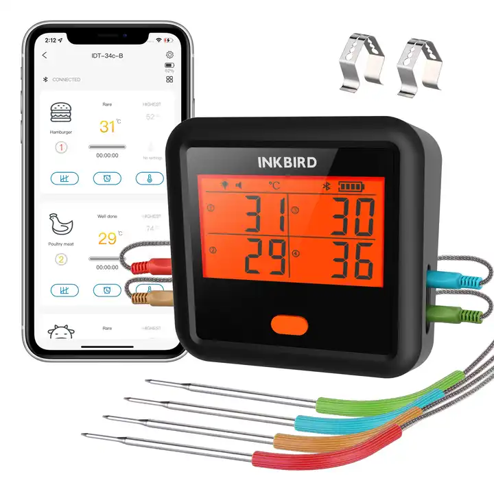 INKBIRD IDT-34C-B BLE 5.1 Long Distance 260ft Meat Thermometer For