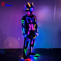 Costumes Cyberpunk Lumineux Télécommandés pour Adultes, Ensembles de Performance LED, Vêtements Robots pour Adultes, Robe Lumineuse Unisexe