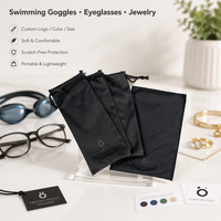 Sac à cordon, sac de rangement pour bijoux, pochette d'emballage, emballage cadeau, emballage pour bijoux avec logo personnalisé, emballage pour lunettes de soleil