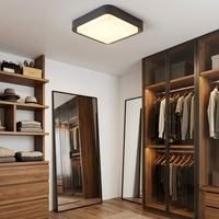 Plafonnier LED extérieur moderne IP65 à montage en saillie, à intensité variable, panneau plat éclairé par le bord, construction en aluminium, couleur réglable